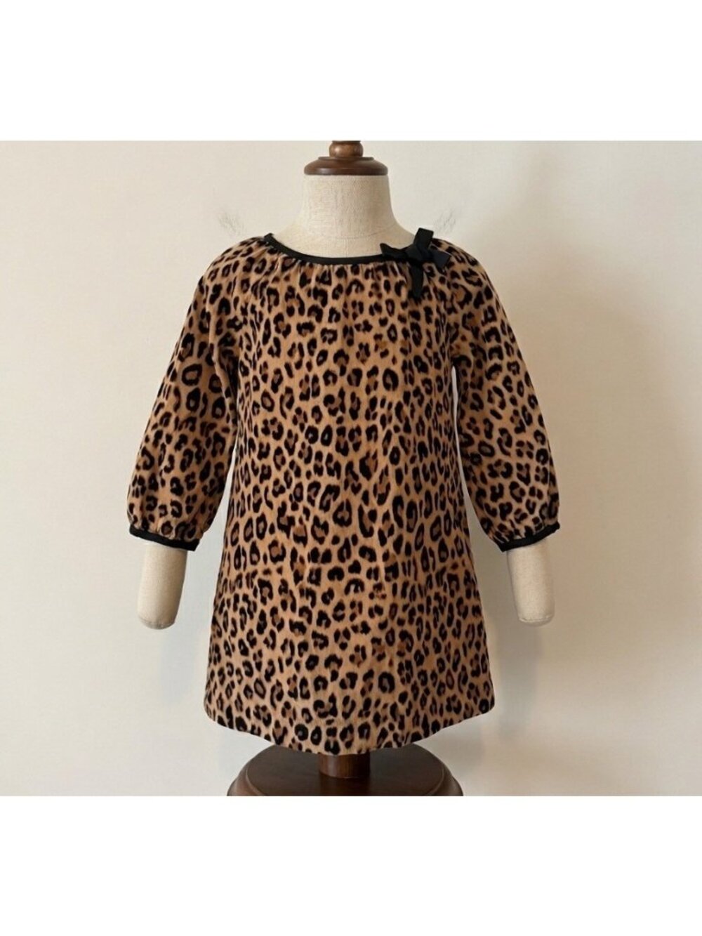 BABY Gap Girls 4T dress Animal Print Bow Corduroy Party Event Cheetah Print